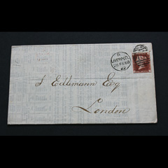 Postally Used Penny Red 1868 on Piece Image 2