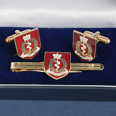 RAMC boxed cufflink and tie bar