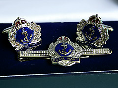 Royal Navy Shield Cufflink Tiepin set