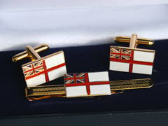 Royal Navy Ensign Cufflink and Tiepin Set