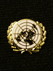 United Nations white Lapel Badge