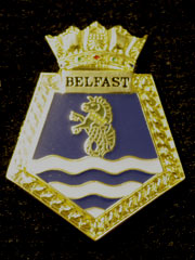 HMS Belfast navy crest lapel badge
