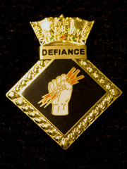 HMS Defiance navy crest lapel badge
