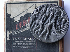 Lusitania medallion on box 