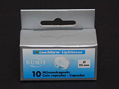 Pack of 10 Lighthouse 25mm coin capsules