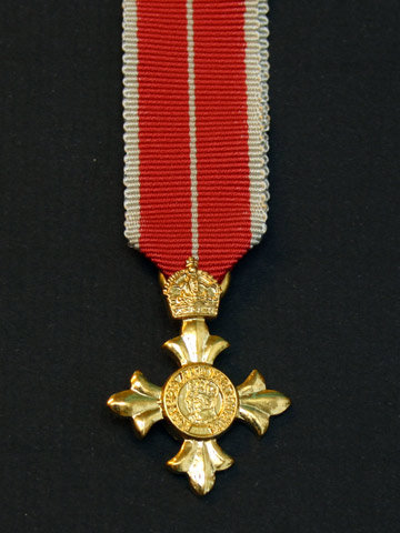 Miniature OBE military medal