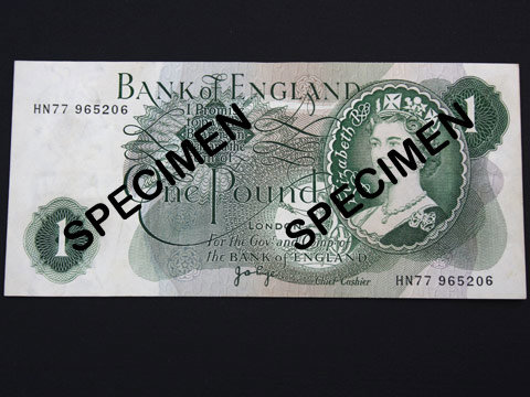 One Pound Green Banknote - J.B.Page