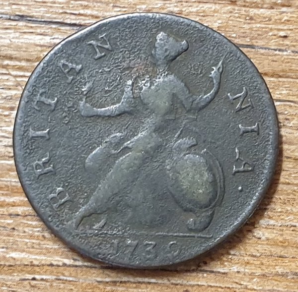 1739 Half penny - King George II