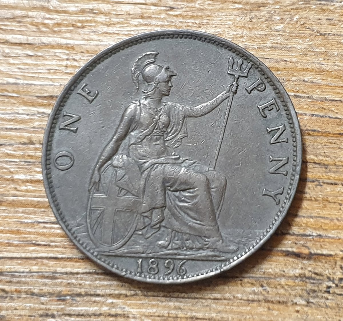 1896 one penny coin - Queen Victoria