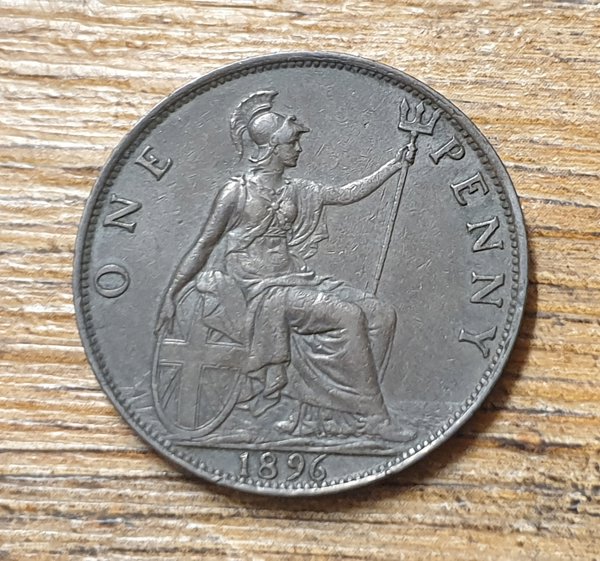 1896 one penny coin - Queen Victoria