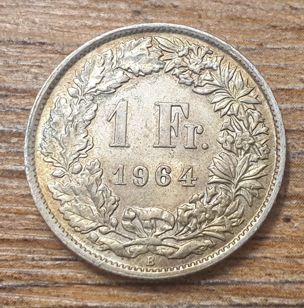 Swiss - one franc  - 1964