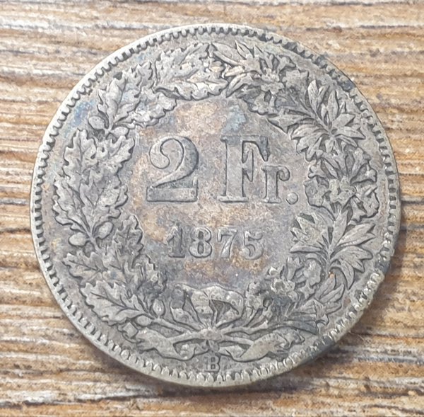 Swiss - two francs - 1875