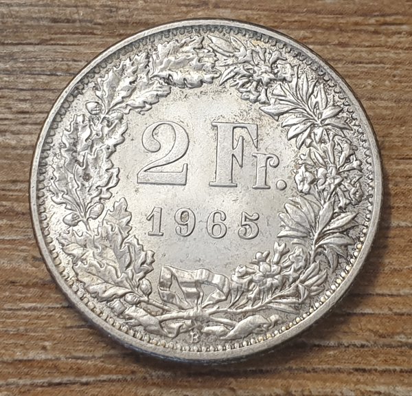 Swiss - two francs - 1965