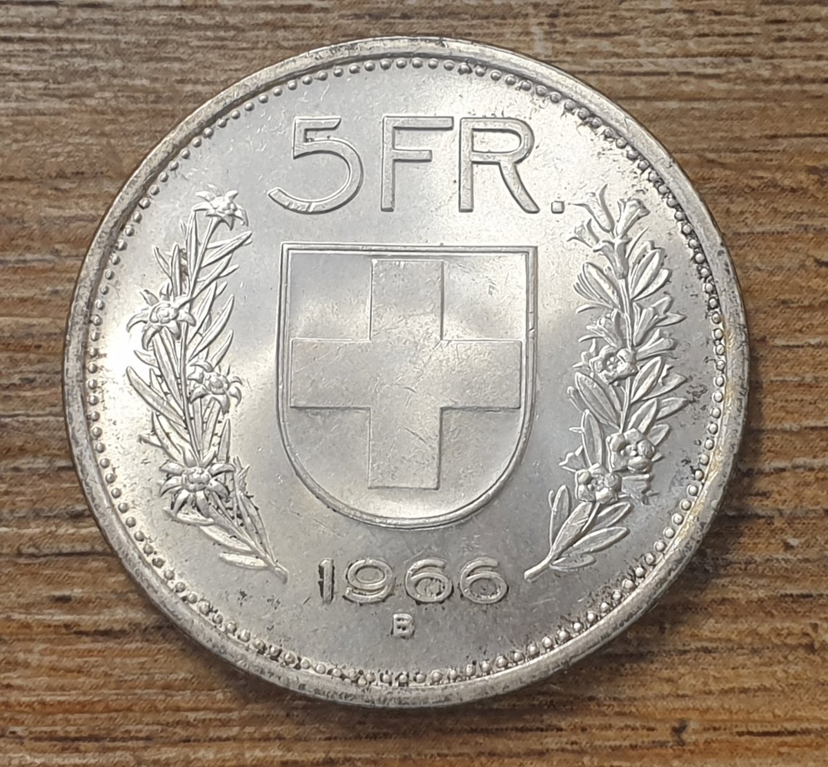 Swiss - five francs - 1966