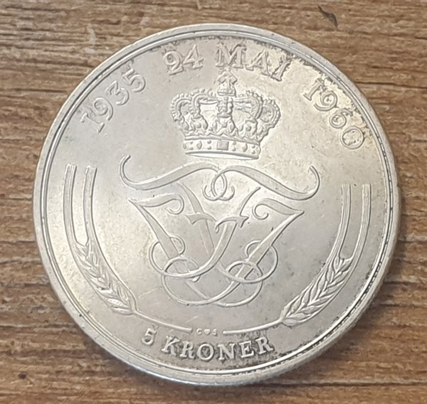 Denmark - five kroner - 1960