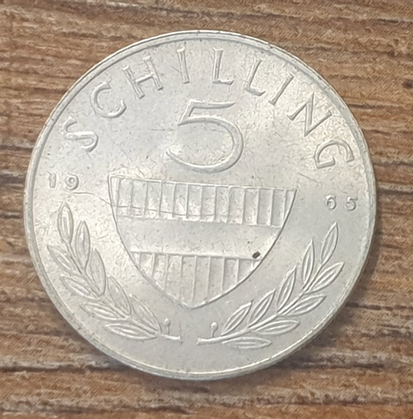 Austria - five schilling - 1965
